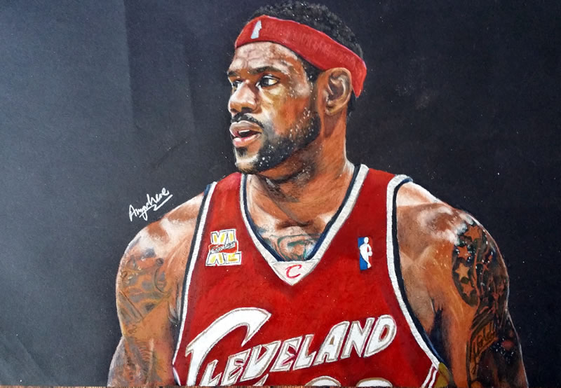 Drawing LeBron James 2015 - Cleveland Cavaliers - hyperrealistic art -  Anywhere's Art